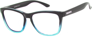 BOOZEFACE II GLOSS BLACK FADE CLEAR BLUE PRESCRIPTION GLASSES FRAME
