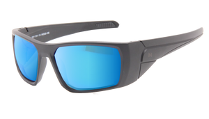 COSMIC MATTE BLACK BLUE POLARIZED UV400 SUNGLASSES