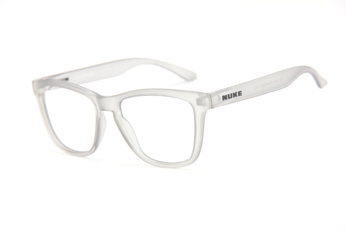 BOOZEFACE II FROSTED GREY PRESCRIPTION EYEGLASSES - NUKE OPTICS