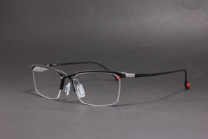NITE NUKE TITANIUM MATTE BLACK SILVER HALF RIM PRESCRIPTION EYEGLASSES SPECTACLES