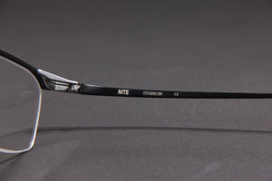 NITE NUKE TITANIUM MATTE BLACK SILVER HALF RIM PRESCRIPTION EYEGLASSES SPECTACLES