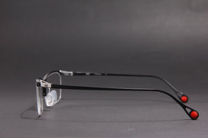 NITE NUKE TITANIUM MATTE BLACK SILVER HALF RIM PRESCRIPTION EYEGLASSES SPECTACLES