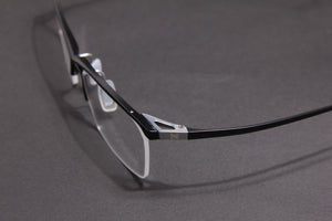 NITE NUKE TITANIUM MATTE BLACK SILVER HALF RIM PRESCRIPTION EYEGLASSES SPECTACLES