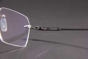 TITAN NUKE TITANIUM GUN MATTE BLACK RIMLESS PRESCRIPTION EYEGLASSES SPECTACLES
