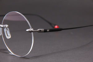 TITAN-X NUKE TITANIUM GUN MATTE BLACK CIRCLE RIMLESS PRESCRIPTION EYEGLASSES SPECTACLES