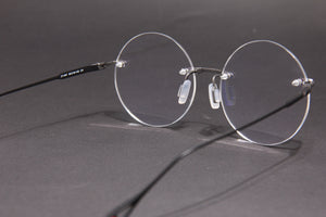 TITAN-X NUKE TITANIUM GUN MATTE BLACK CIRCLE RIMLESS PRESCRIPTION EYEGLASSES SPECTACLES