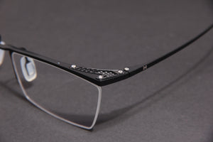 GRAVITY NUKE TITANIUM MATTE BLACK HALF RIM PRESCRIPTION EYEGLASSES SPECTACLES