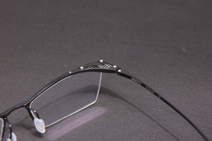 GRAVITY NUKE TITANIUM MATTE BLACK HALF RIM PRESCRIPTION EYEGLASSES SPECTACLES