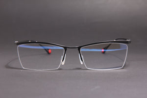 GRAVITY NUKE TITANIUM MATTE BLACK HALF RIM PRESCRIPTION EYEGLASSES SPECTACLES