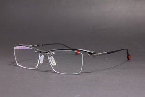 RADAR NUKE TITANIUM MATTE BLACK SILVER HALF RIM PRESCRIPTION EYEGLASSES SPECTACLES