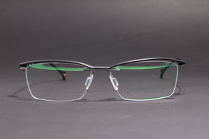 RADAR NUKE TITANIUM MATTE BLACK SILVER HALF RIM PRESCRIPTION EYEGLASSES SPECTACLES