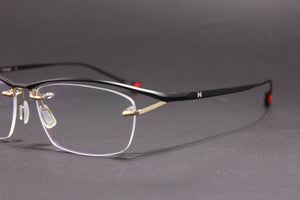 ZERO NUKE TITANIUM MATTE BLACK GOLD HALF RIM PRESCRIPTION EYEGLASSES SPECTACLES