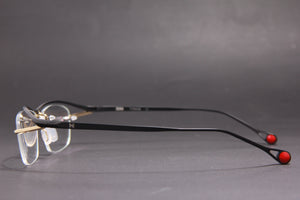 ZERO NUKE TITANIUM MATTE BLACK GOLD HALF RIM PRESCRIPTION EYEGLASSES SPECTACLES