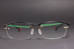 ZERO NUKE TITANIUM MATTE BLACK GOLD HALF RIM PRESCRIPTION EYEGLASSES SPECTACLES