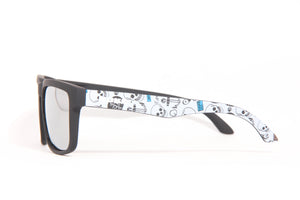 ORACLE MATTE BLACK SILVER SKULL PRINT POLARIZED SUNGLASSES