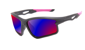 ION MATTE BLACK BLUE RED POLARIZED UV400 SUNGLASSES