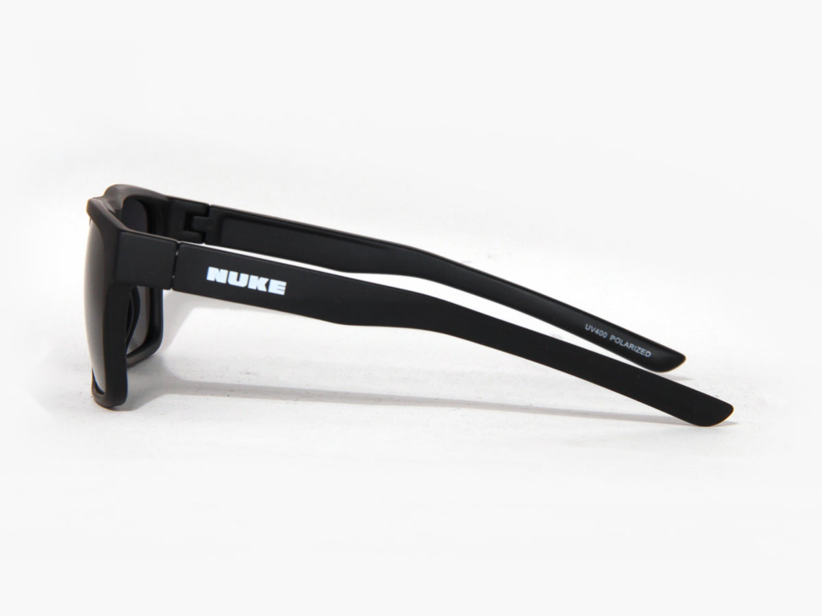 DART Matte Black G15 Smoke Polarized Sunglasses side view with arm length