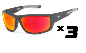 (BULK PURCHASE) 3*SETS SPECTRAL Z87.1 MATTE BLACK GREY TIP RUBY FIRE Z87.1