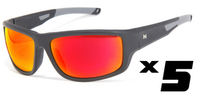 (BULK PURCHASE) 5*SETS SPECTRAL Z87.1 MATTE BLACK GREY TIP RUBY FIRE Z87.1