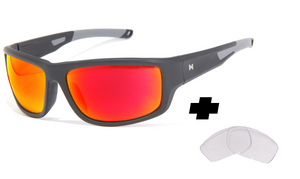 SPECTRAL Z87.1 COMBO MATTE BLACK GREY TIP RUBY FIRE Z87.1 + CLEAR Z87.1 LENS