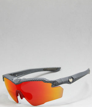 2025 STINGER CARBON FIBER PRINT RUBY POLARIZED RX PRESCRIPTION SUNGLASSES