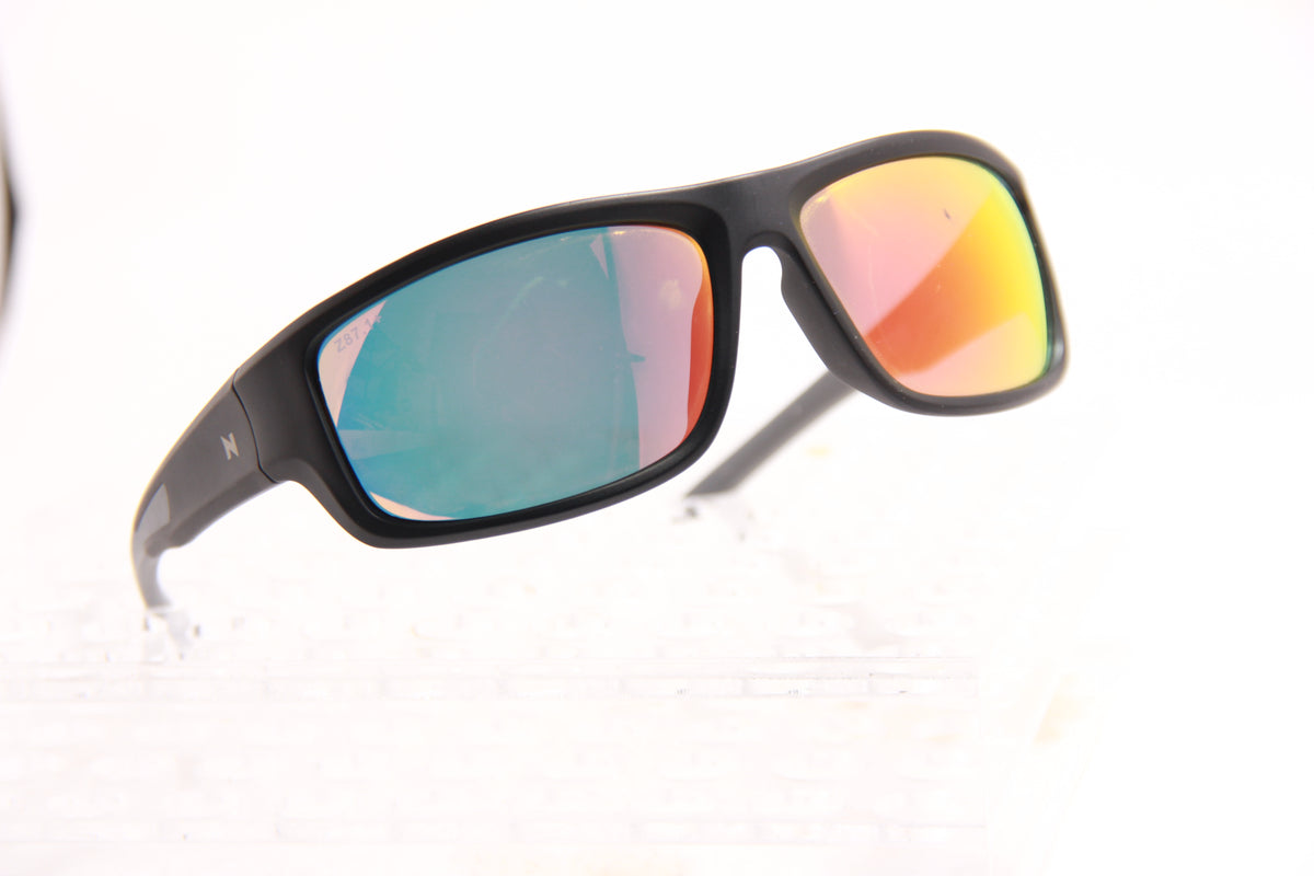 SPECTRAL Z87.1+ matte black, Ruby Fire Z87.1 lens, lens close-up
