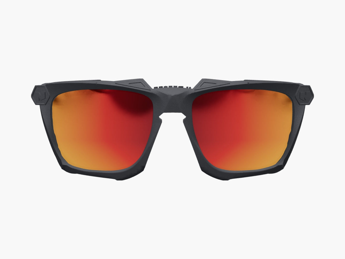 OUTLAW II modular sunglasses, Ruby Fire polarized lenses, front view
