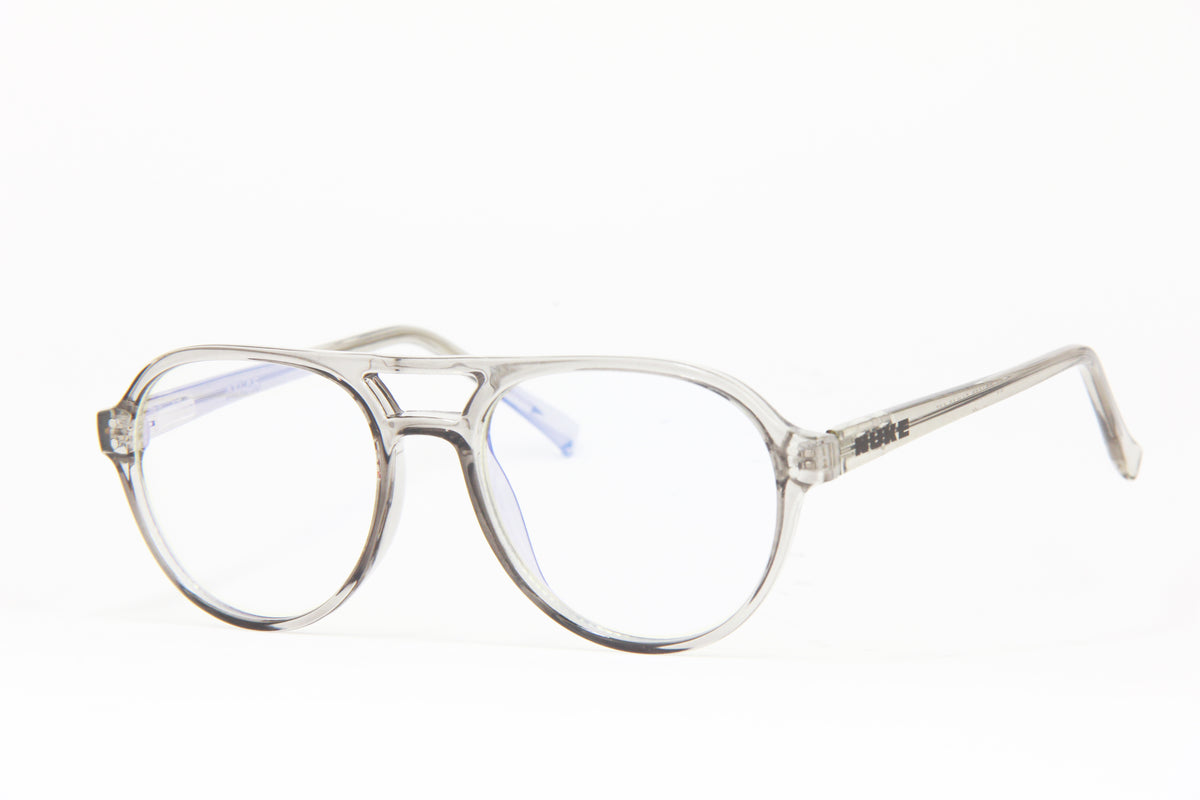 NUKE ATLAS AVIATOR TRANSPARENT GREY PRESCRIPTION EYEGLASSES