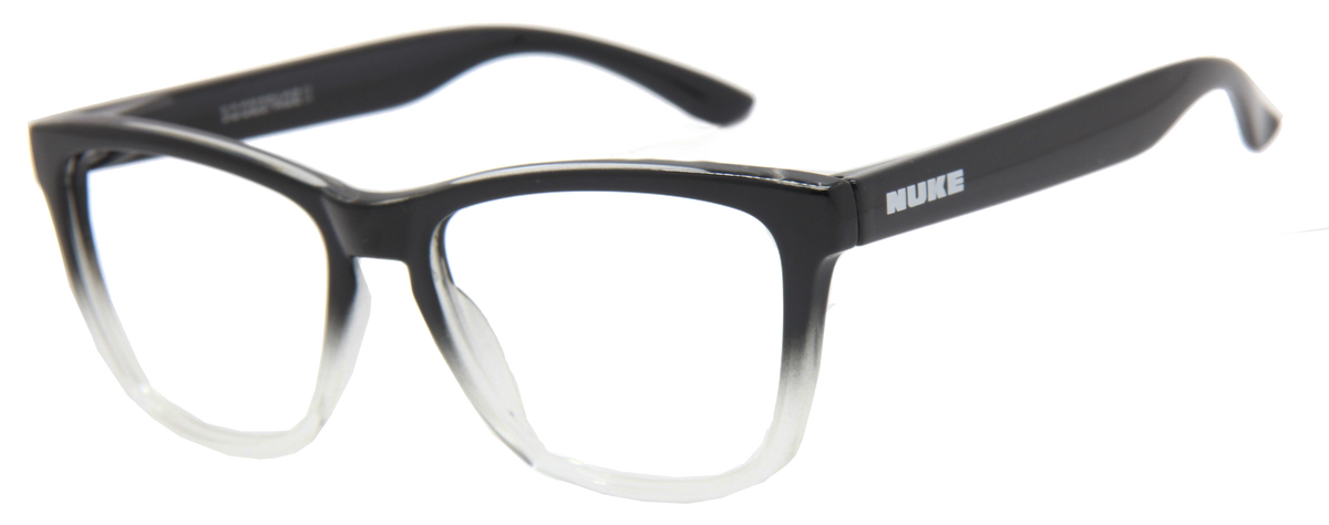 BOOZEFACE II GLOSS BLACK FADE CLEAR PRESCRIPTION GLASSES FRAME
