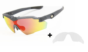 COMBO 2025 STINGER CARBON FIBER PRINT RUBY FIRE Z87.1 SAFETY RX PRESCRIPTION SUNGLASSES