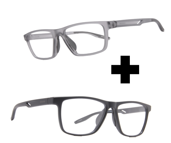 COMBO DEAL LUNAR MATTE BLACK SQUARE + CRIMSON FROSTED GREY