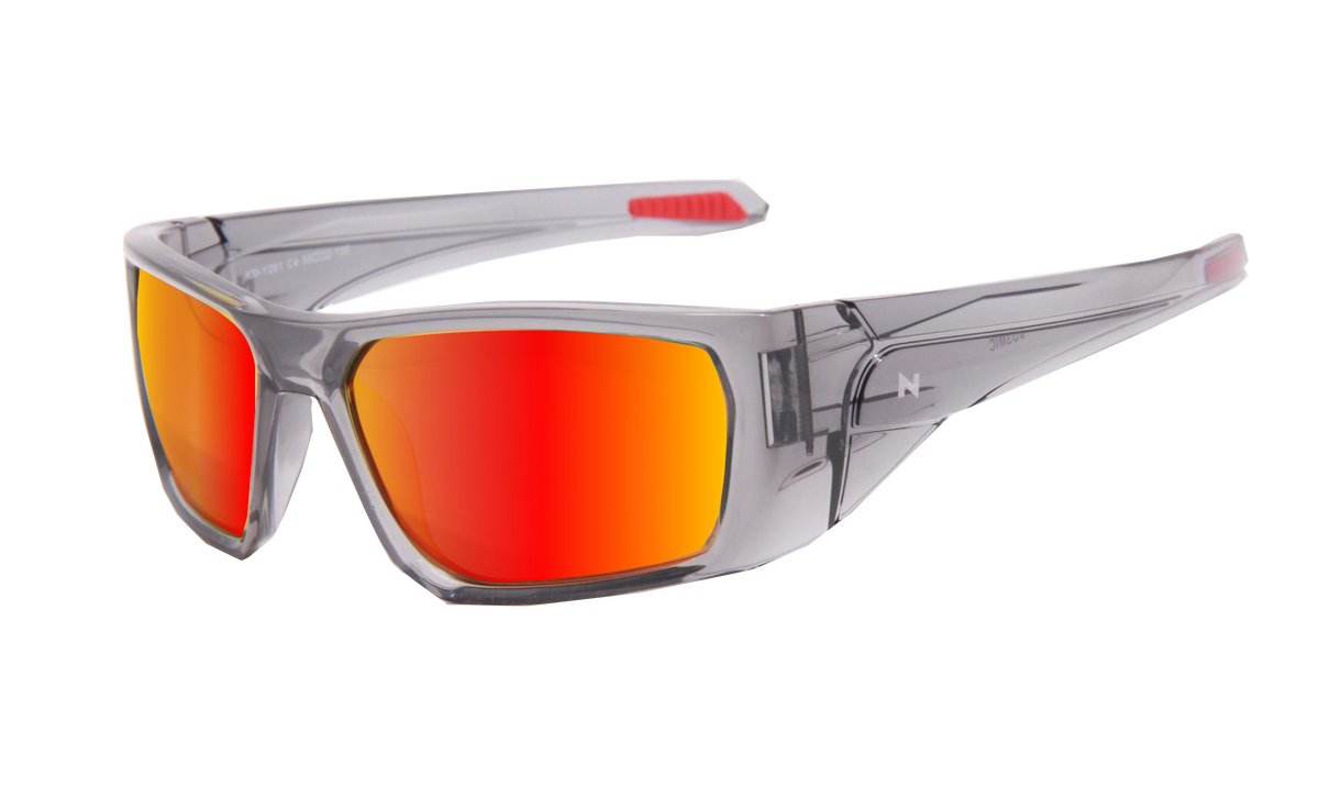 COSMIC CLEAR GREY FIRE POLARIZED UV400 SUNGLASSES