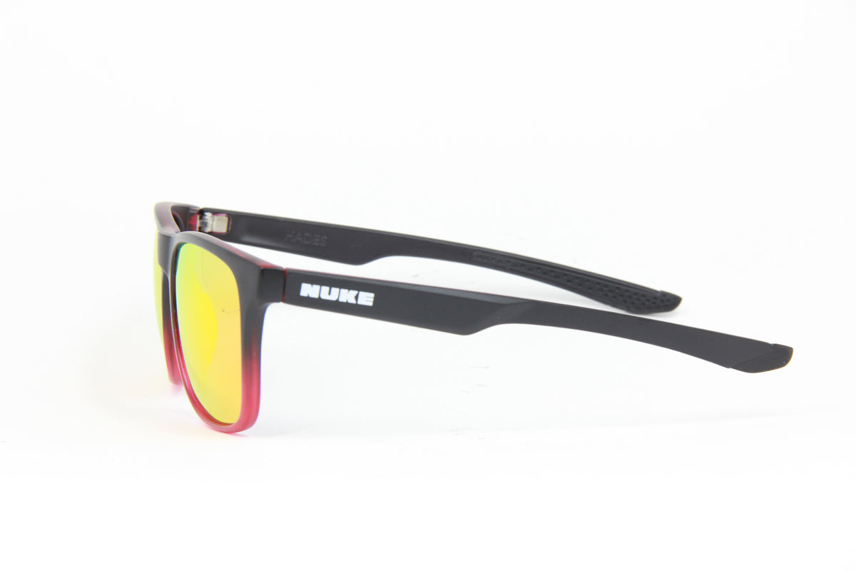 OUTLET HADES MATTE BLACK FROSTED RED RUBY POLARIZED SUNGLASSES