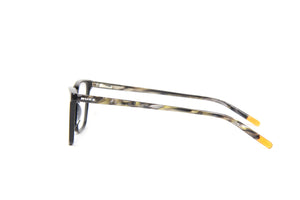 2024 NUKE N14 TRIPLE RECTANGLE GLOSS BLACK LIGHT BROWN OYSTER SHELL PRESCRIPTION EYEGLASS