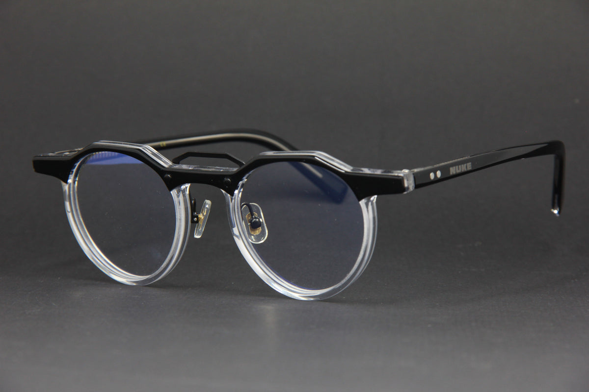 2024 NUKE SPACE ACETATE ROUND BLACK FADE CLEAR  EYEGLASSES (HANDCRAFTED EDITION)
