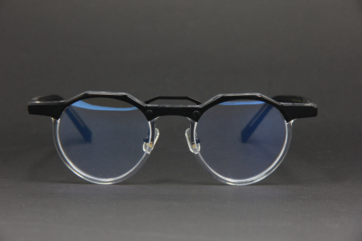 2024 NUKE SPACE ACETATE ROUND BLACK FADE CLEAR  EYEGLASSES (HANDCRAFTED EDITION)