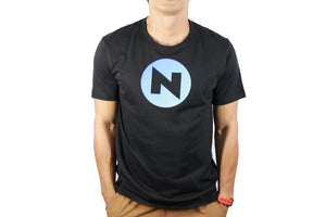 NUKE ROUND ICON  BLUE GRADIENT BLACK TSHIRT(2024)