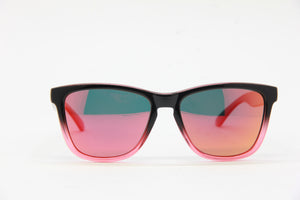 BOOZEFACE II GLOSS BLACK FADE RED RUBY FIRE POLARIZED SUNGLASSES
