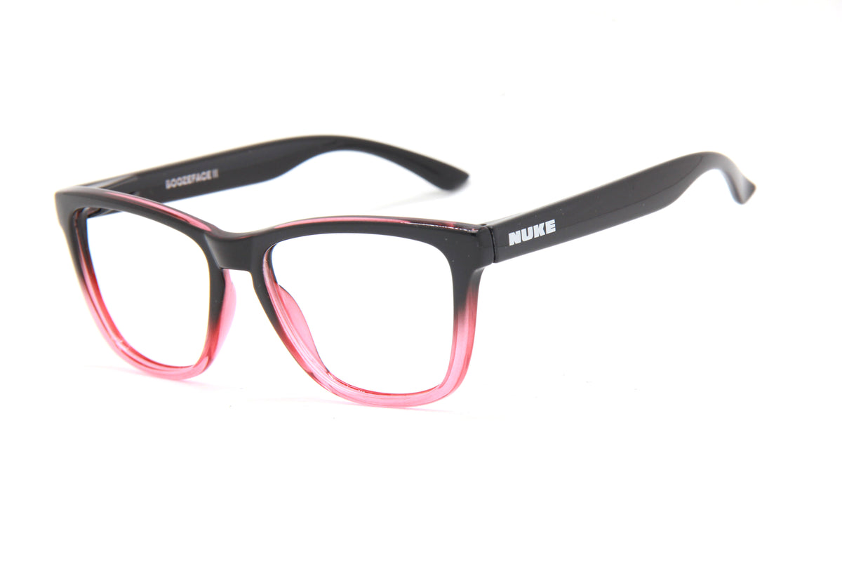 BOOZEFACE II GLOSS BLACK FADE RED PRESCRIPTION EYEGLASSES