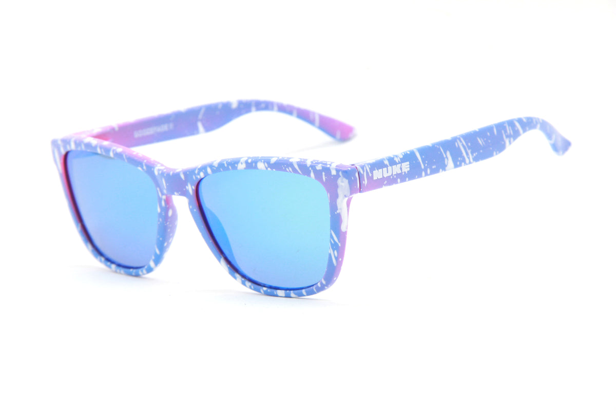 OUTLET BOOZEFACE II PURPLE PINK FADE WHITE SPLATTER SKY BLUE POLARIZED SUNGLASSES