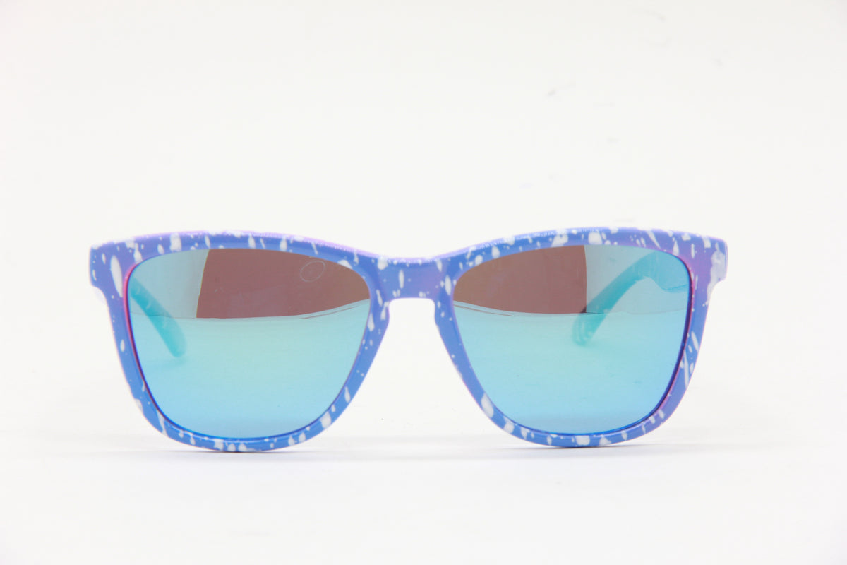 OUTLET BOOZEFACE II PURPLE PINK FADE WHITE SPLATTER SKY BLUE POLARIZED SUNGLASSES
