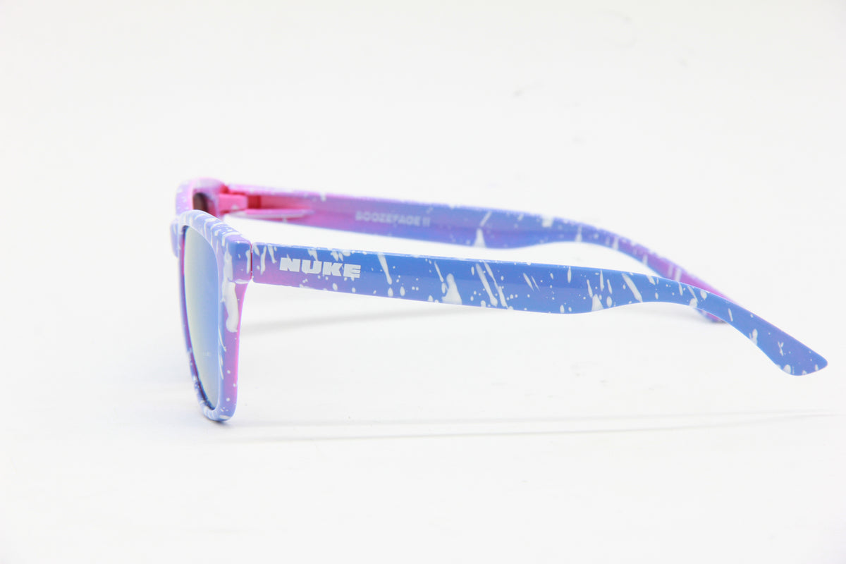 OUTLET BOOZEFACE II PURPLE PINK FADE WHITE SPLATTER SKY BLUE POLARIZED SUNGLASSES