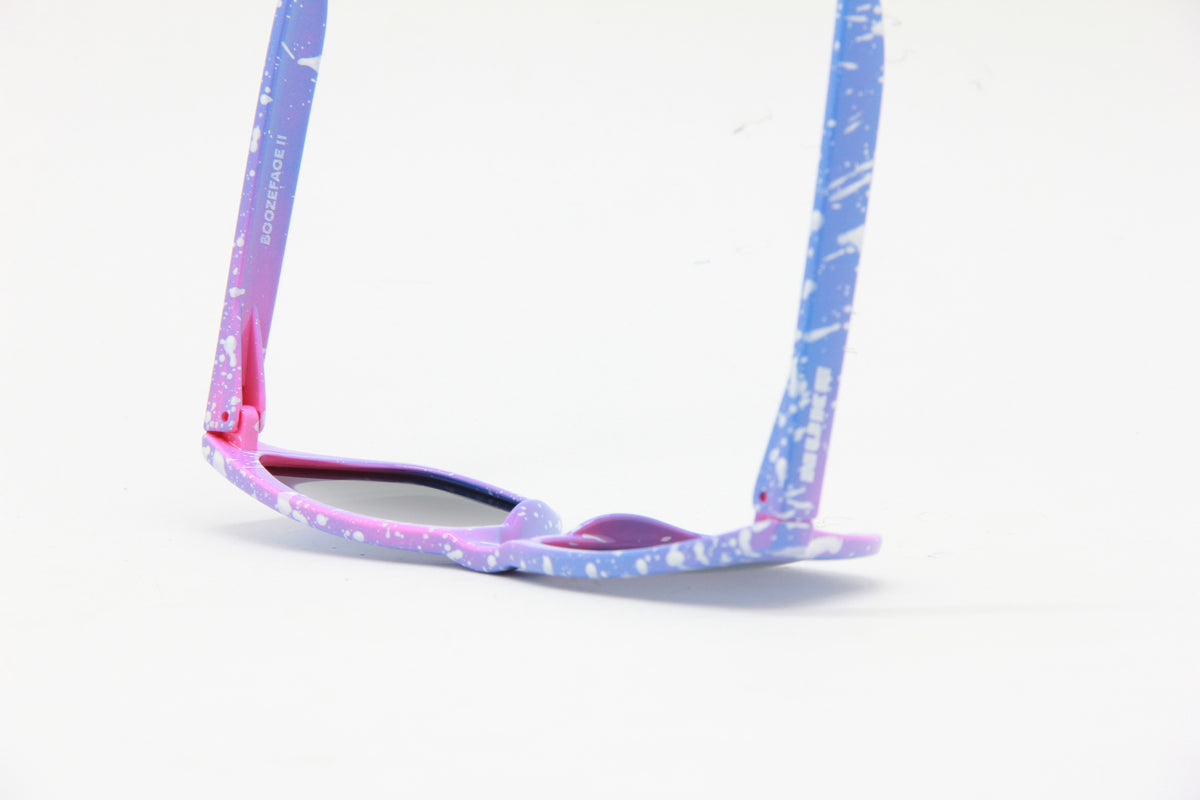 OUTLET BOOZEFACE II PURPLE PINK FADE WHITE SPLATTER SKY BLUE POLARIZED SUNGLASSES