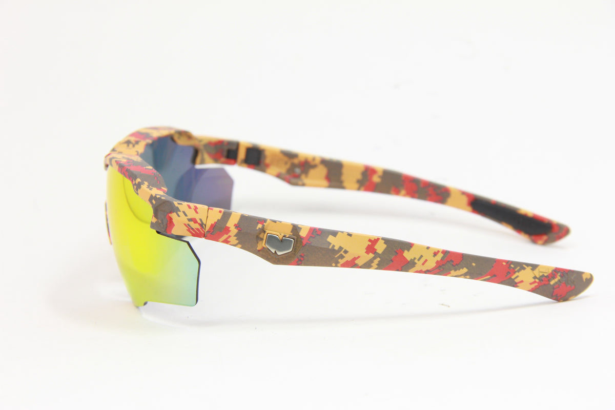 COMBO 2025 STINGER SUNSET CAMO RUBY FIRE Z87.1 SAFETY RX PRESCRIPTION SUNGLASSES