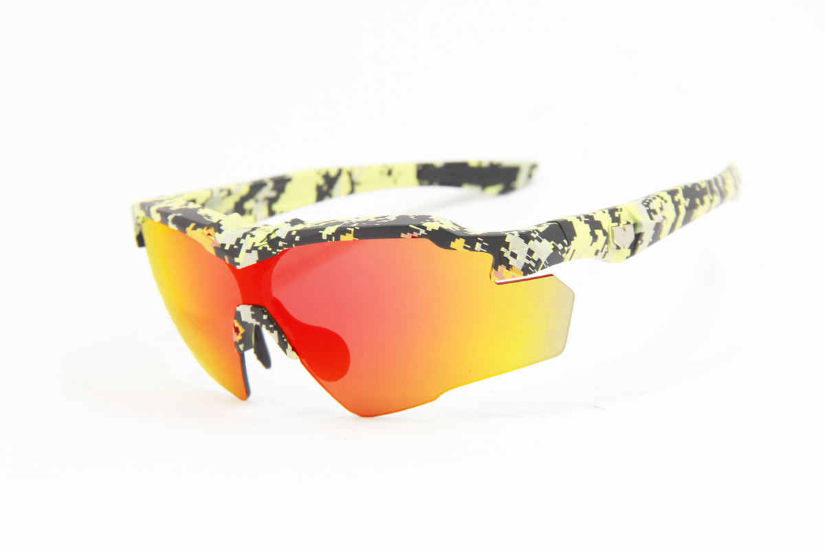 COMBO 2025 STINGER SAFETY YELLOW CAMO RUBY FIRE POLARIZED RX PRESCRIPTION SUNGLASSES