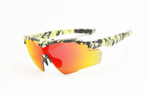 2025 STINGER SAFETY YELLOW CAMO RUBY FIRE POLARIZED RX PRESCRIPTION SUNGLASSES
