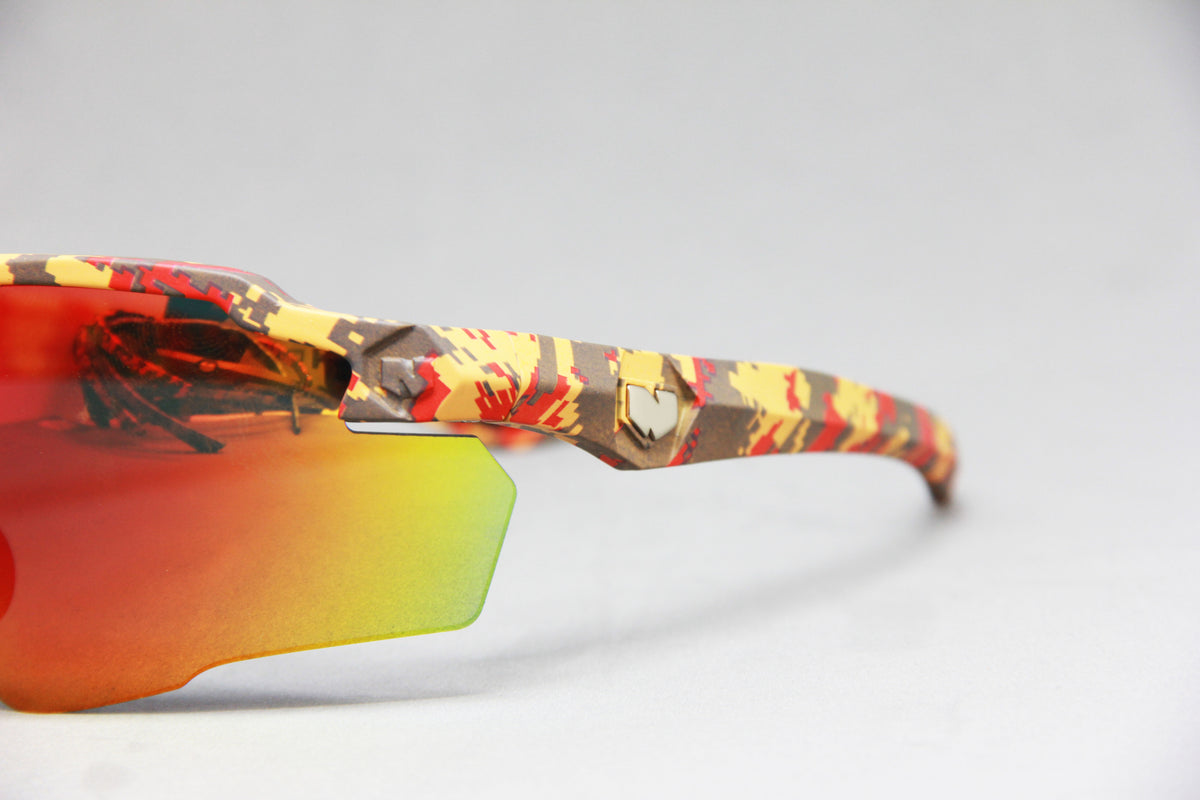 COMBO 2025 STINGER SUNSET CAMO RUBY FIRE Z87.1 SAFETY RX PRESCRIPTION SUNGLASSES