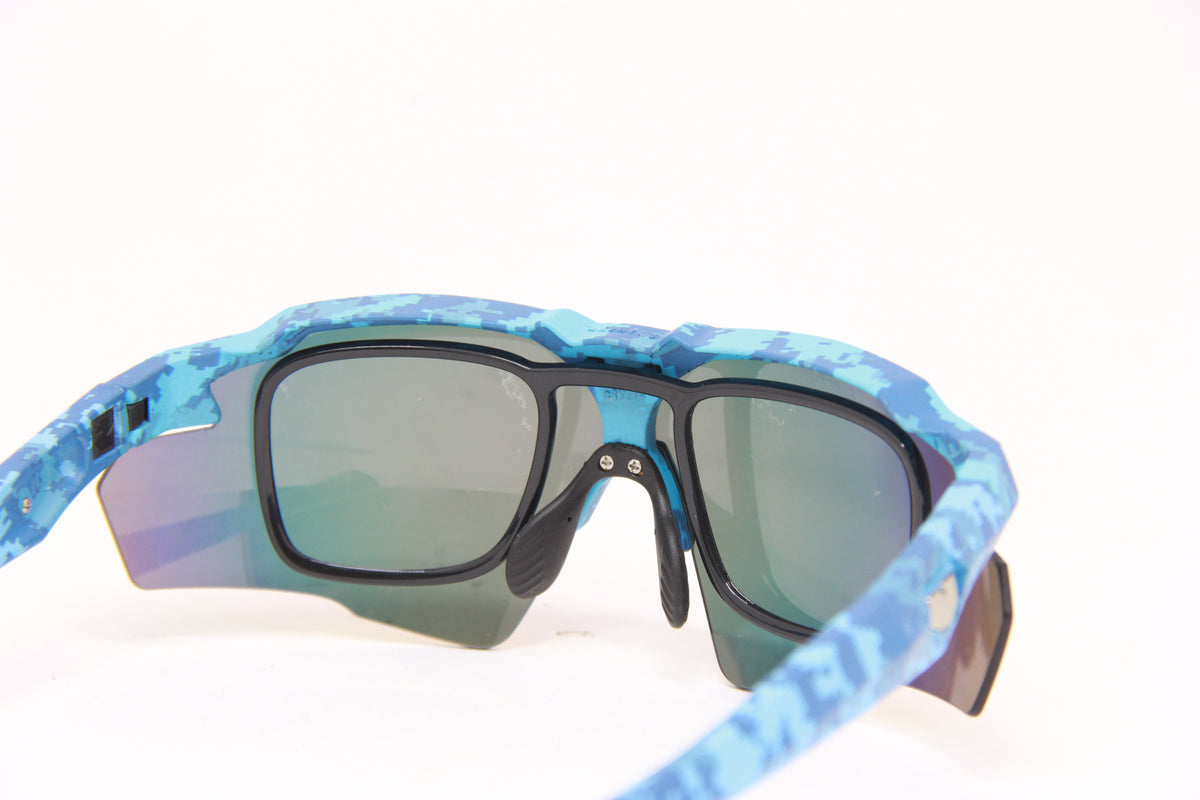 BLACK FRIDAY 2 PROMO (2 SETS AVAIL) PROMOSTINGER OCEAN CAMO RUBY FIRE Z87.1 SAFETY RX PRESCRIPTION SUNGLASSES