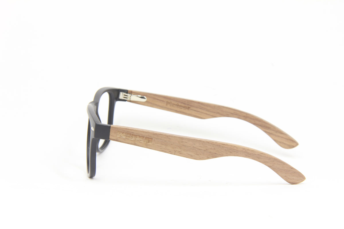 OUTLET NUKE METEOR MATTE BLACK ZEBRA WOOD  PRESCRIPTION EYEGLASSES
