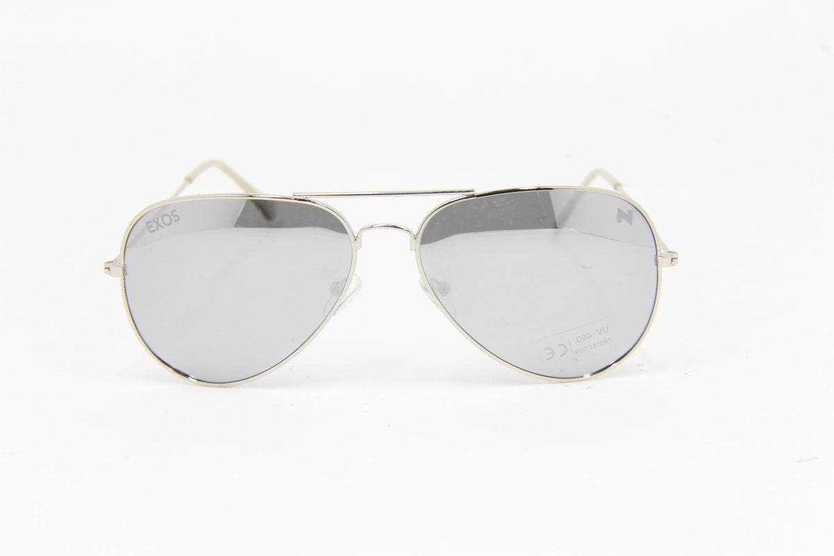 OUTLET EXOS SILVER POLARIZED AVIATOR SUNGLASSES